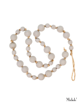 Wooden Prayer Beads Light Grey