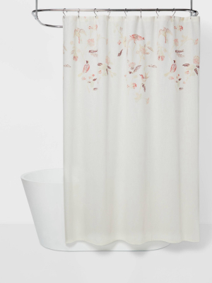 Engineered Floral Shower Curtain Shadow Rose - Threshold™