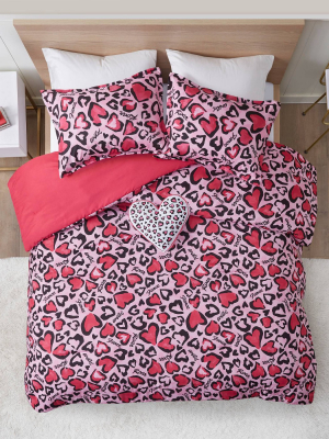 Gwen Hot Pink Animal Printed Comforter Set Pink