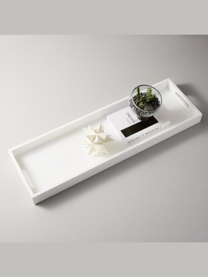 Lacquer Wood Tray - White