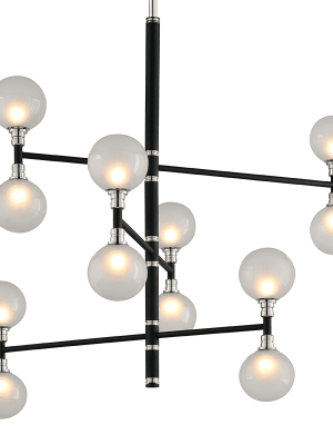 Andromeda 12lt Chandelier 3 Tier Medium Carbide Black And Polished Nickel