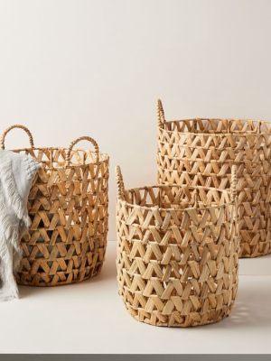 Open Weave Zigzag Baskets