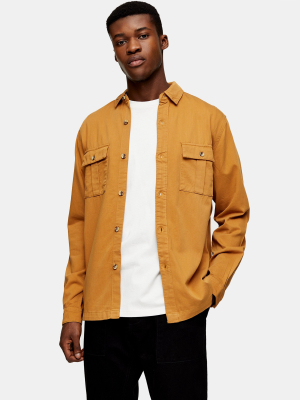 Mustard Tencel Slim Shirt