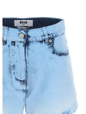 Msgm Delave Denim Shorts