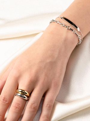 Classic Silver Id Bar Bracelet