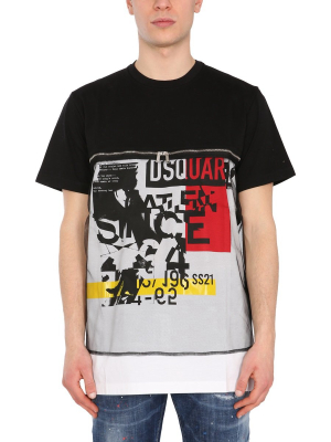 Dsquared2 Graphic Printed Layered T-shirt