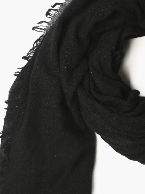 Black 100% Cashmere Scarf