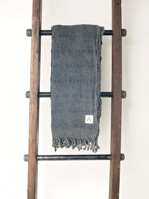 Kurios Turkish Towel / Blanket - Charcoal