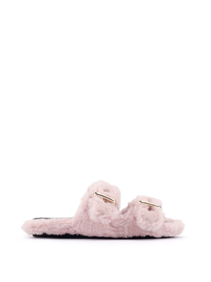 Plush Cozy Flat Slide Sandals