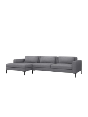 Interlude Home Izzy Left Chaise 2 Piece Sectional - Dark Gray