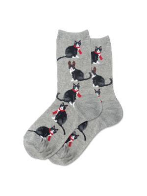 Women's Reindeer Cat Crew Socks