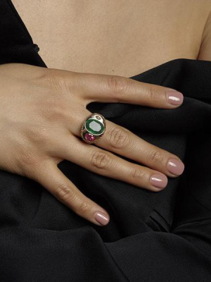 The Ayanna Ring With Emerald