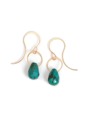 Veined Turquoise Drop Earrings