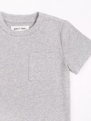 Heather Grey Modal Rib T-shirt