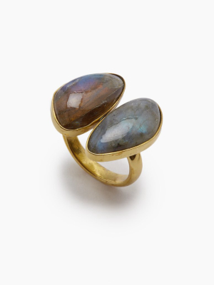 Naenia Labradorite Stone Ring - Gold