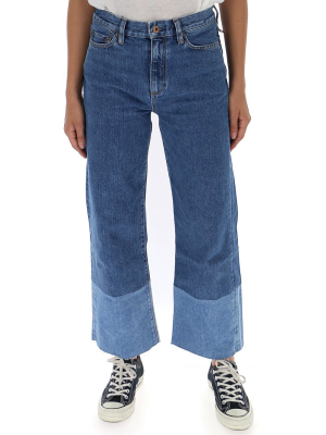 Simon Miller Two-tone Wide Leg Denim Jeans