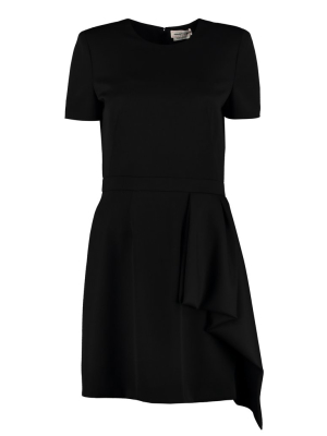 Alexander Mcqueen Short-sleeved Draped Mini Dress