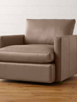 Lounge Ii Petite Leather Swivel Chair