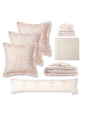 Blush Classic Kuba Cloth - Ultimate Bedding Bundle