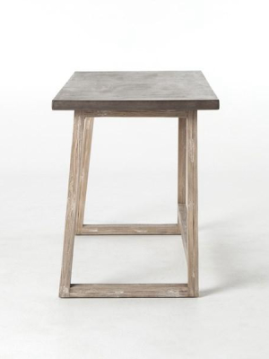 Crockett Desk In White Wash & Antiqued Dark Grey