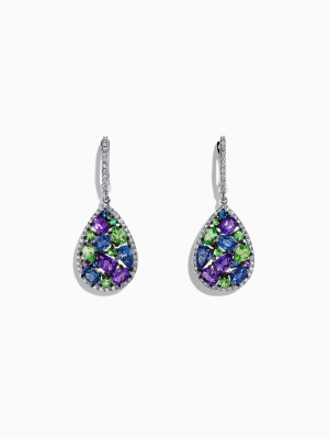 Effy Watercolors 14k White Gold Multi Gemstone & Diamond Earrings, 4.28 Tcw