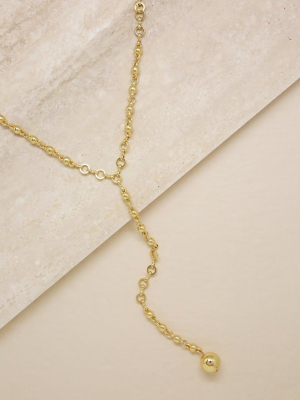 Always Guided 18k Gold Plated Chain Link Lariat Necklace