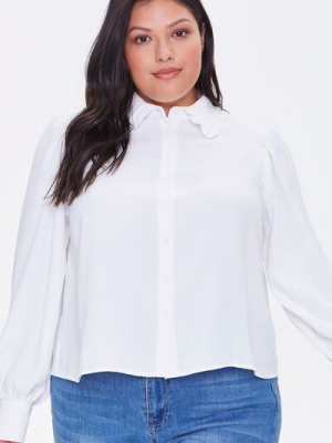 Plus Size Ruffle-trim Shirt