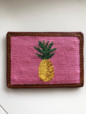 Coco Cabana Pineapple Needlepoint Card Wallet