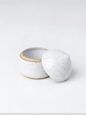 White Raw Speckled Salt Cellar