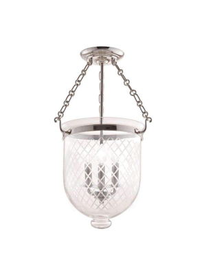 Hampton 3 Light Semi Flush Polished Nickel