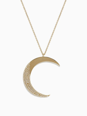 Effy Novelty 14k Yellow Gold Diamond Moon Pendant, 0.24 Tcw