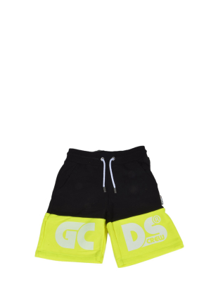 Gcds Kids Logo Printed Two-tone Shorts