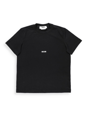 Msgm Crewneck Cropped T-shirt