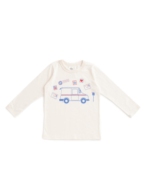 Long-sleeve Graphic Tee - Postal Service Natural