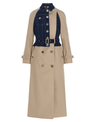 Burberry Denim Panelled Trench Coat