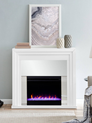 Swanmoor Mirrored Color Changing Fireplace - Aiden Lane