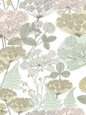 Niittypolku Peel & Stick Wallpaper In Pink And Green By Roommates For York Wallcoverings