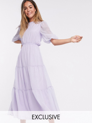 Missguided Tiered Maxi Dress In Lilac