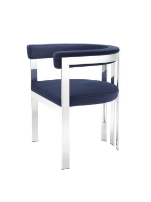 Eichholtz Clubhouse Dining Chair - Blue & Silver