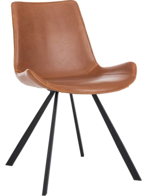 Tegan Dining Chair Cognac/black (set Of 2)