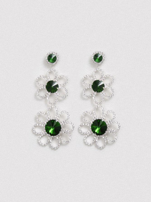 Flower Swarovski Crystal Earrings