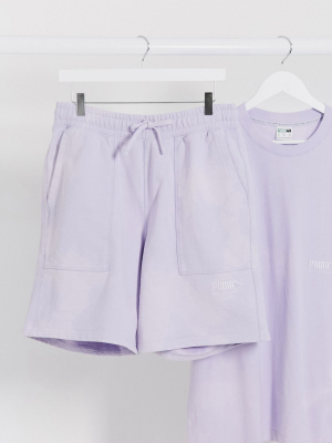 Puma Heavy Classics Shorts In Lilac