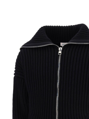 Alexander Mcqueen Rib-knit Zipped Cardigan