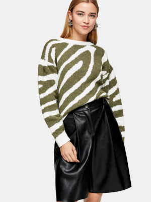 Oversized Swirl Pattern Knitted Sweater