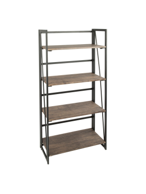 49.25" Dakota Industrial Bookshelf Black - Lumisource