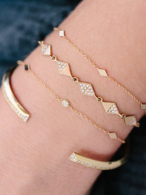 14k Itty Bitty Diamond Shapes Bracelet