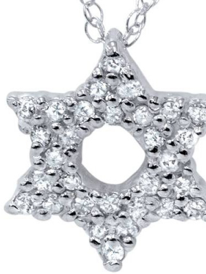 Pompeii3 White Gold 1/4ct Star Of David Pave Diamond Pendant