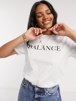 Asos Design T-shirt With Wellness Motif In White