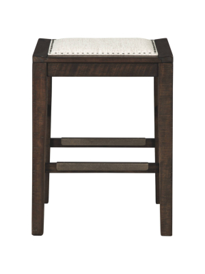 Hallishaw Upholstered Counter Height Barstool Dark Brown - Signature Design By Ashley