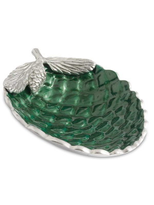 Julia Knight Pine Cone 11" Bowl In Emerald